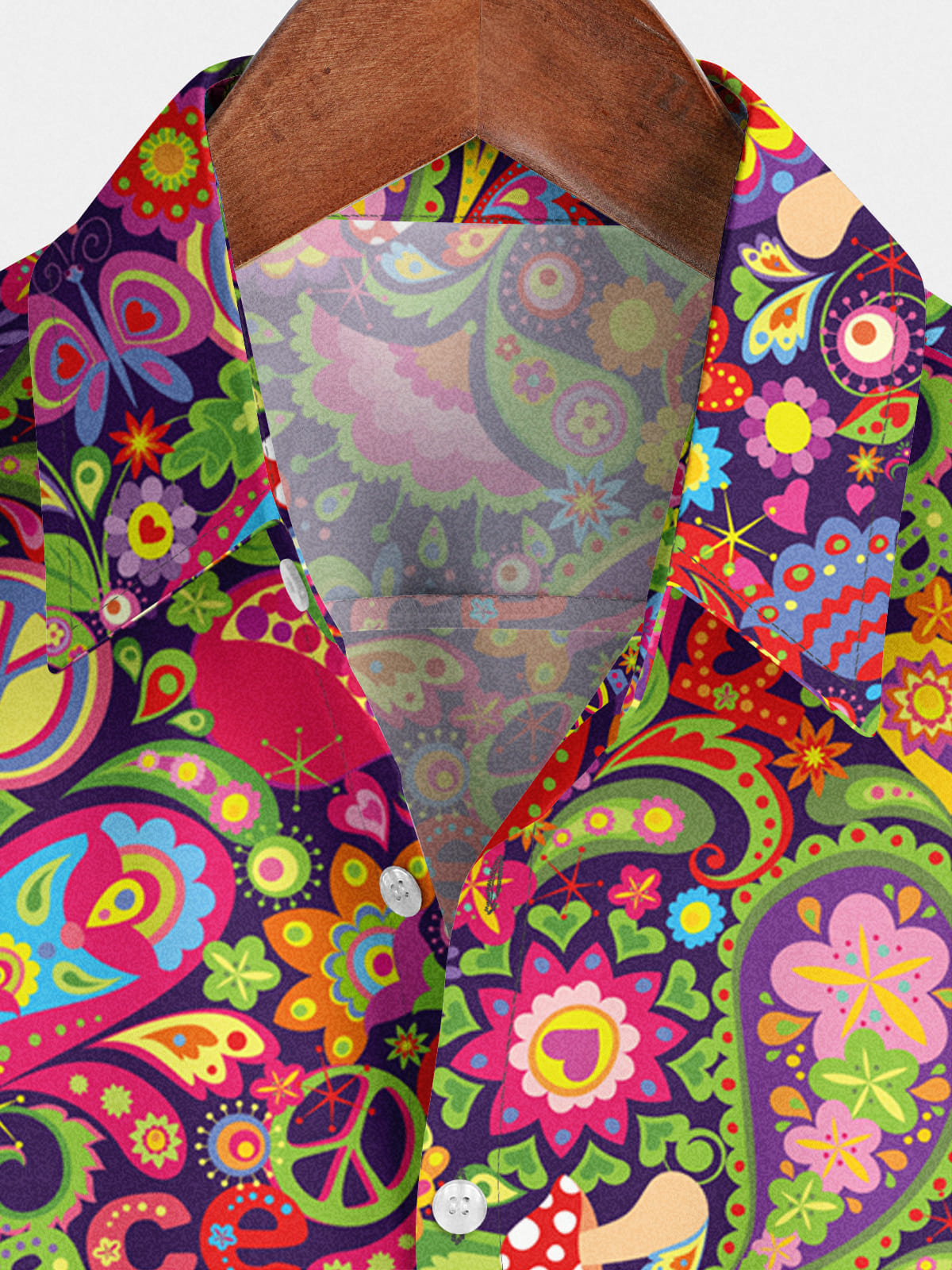 Camicia da uomo a maniche corte con stampa paisley