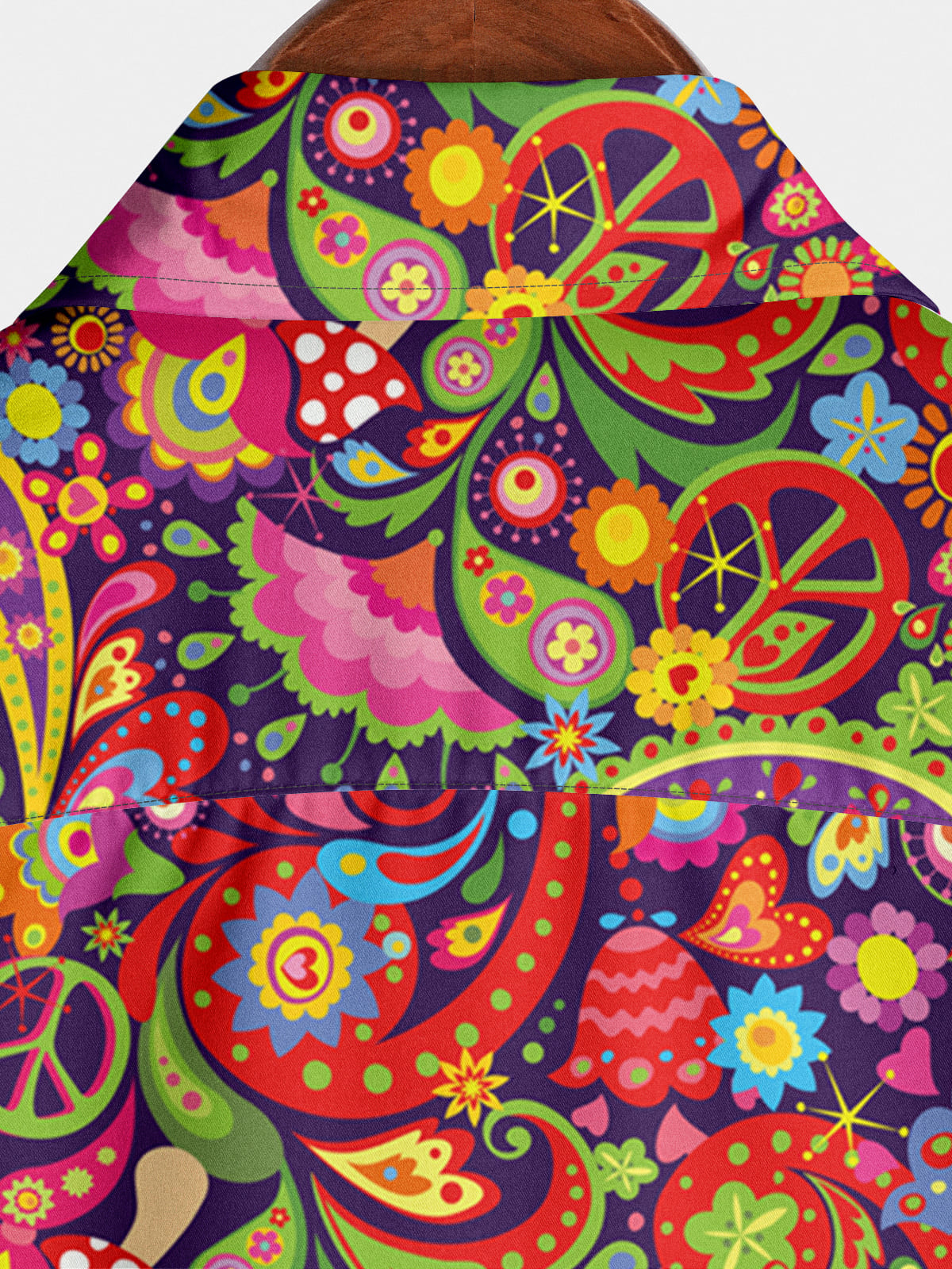 Camicia da uomo a maniche corte con stampa paisley