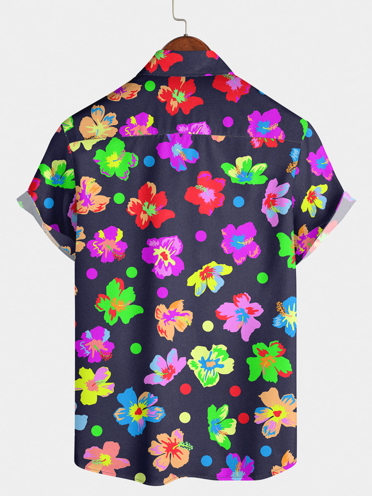 Camicia da uomo a maniche corte con stampa floreale