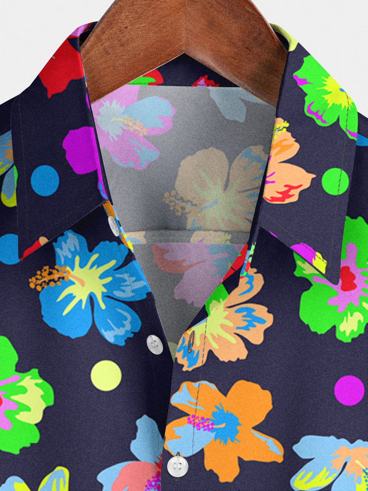 Camicia da uomo a maniche corte con stampa floreale