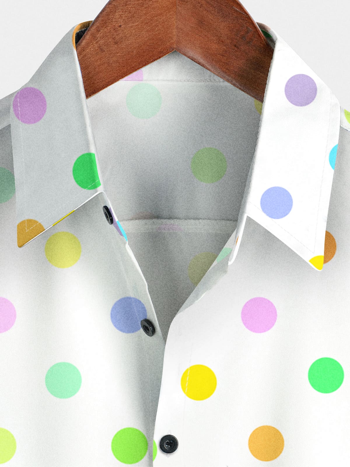 Camicia a maniche corte a pois colorati da uomo