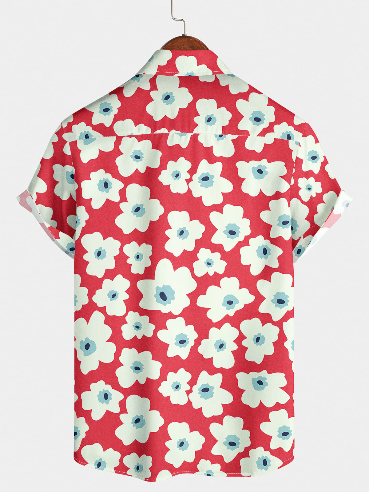 Chemise à manches courtes à imprimé marguerite pour hommes
