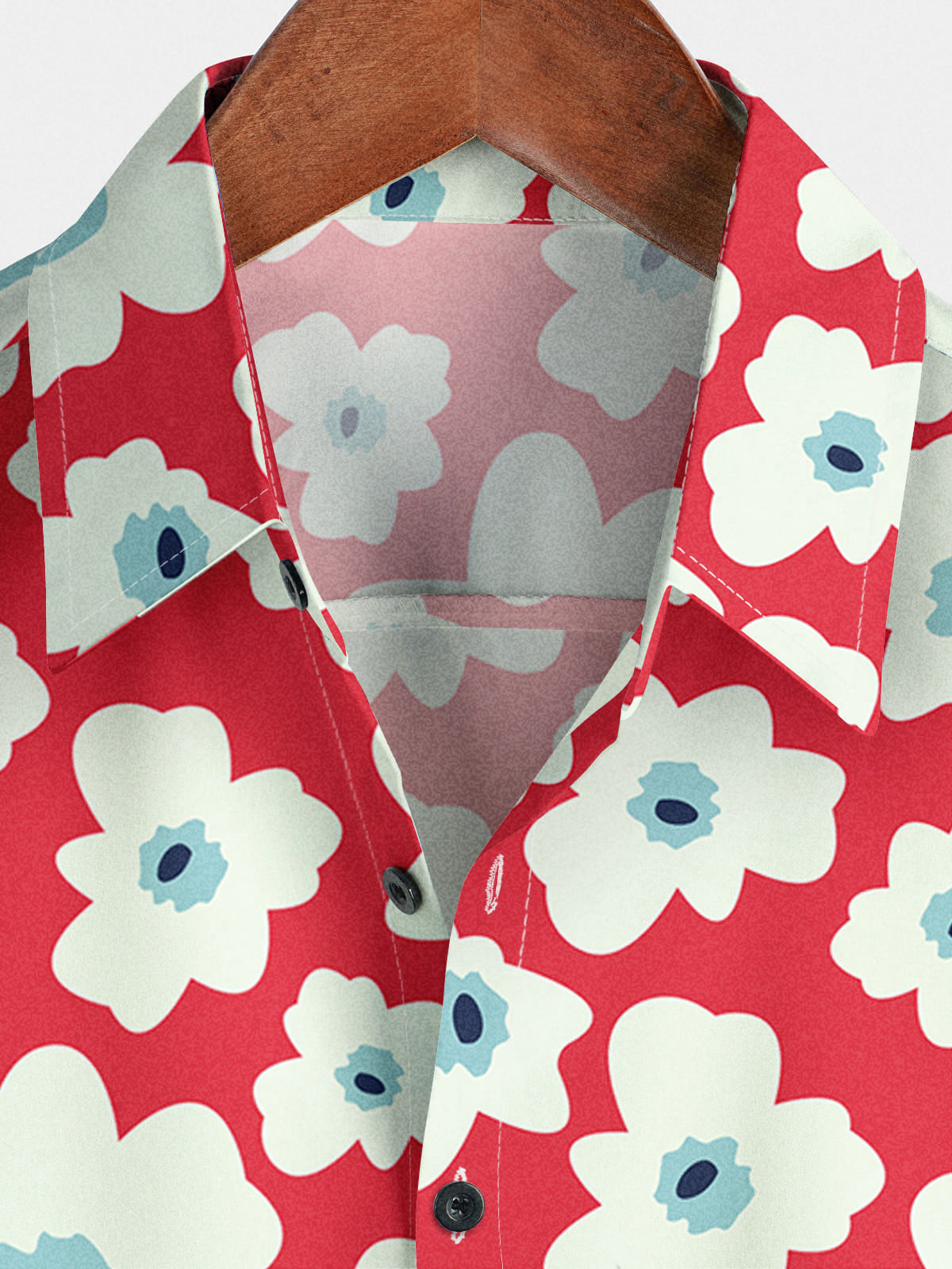 Chemise à manches courtes à imprimé marguerite pour hommes