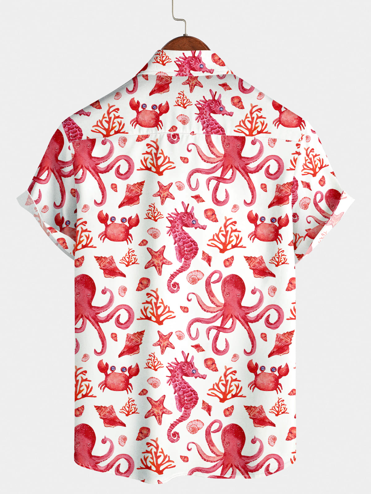Chemise à manches courtes à imprimé pieuvre pour hommes