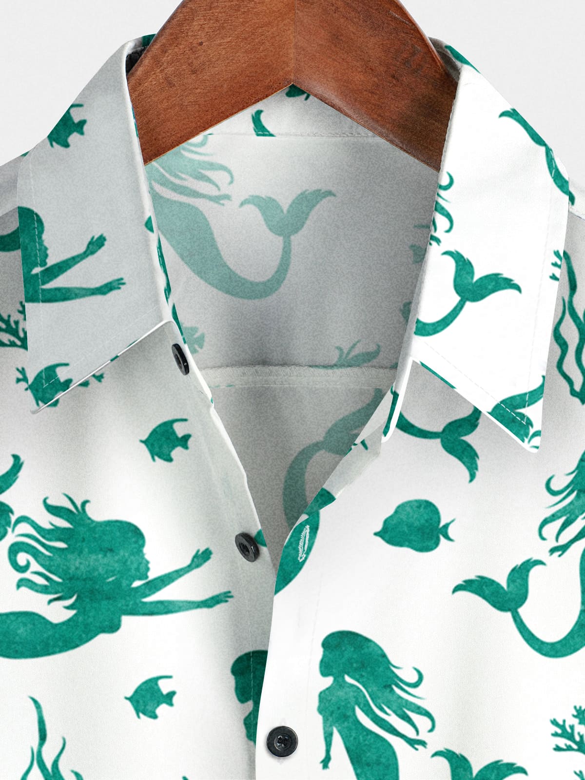 Camicia da uomo a maniche corte con stampa sirena