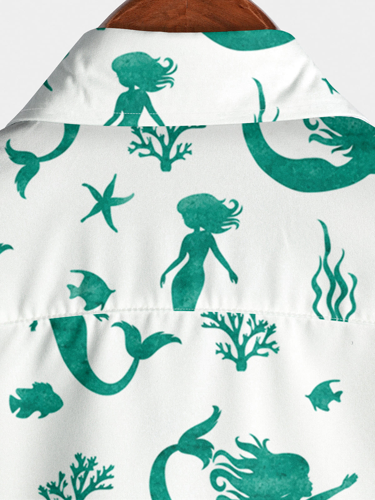 Camicia da uomo a maniche corte con stampa sirena