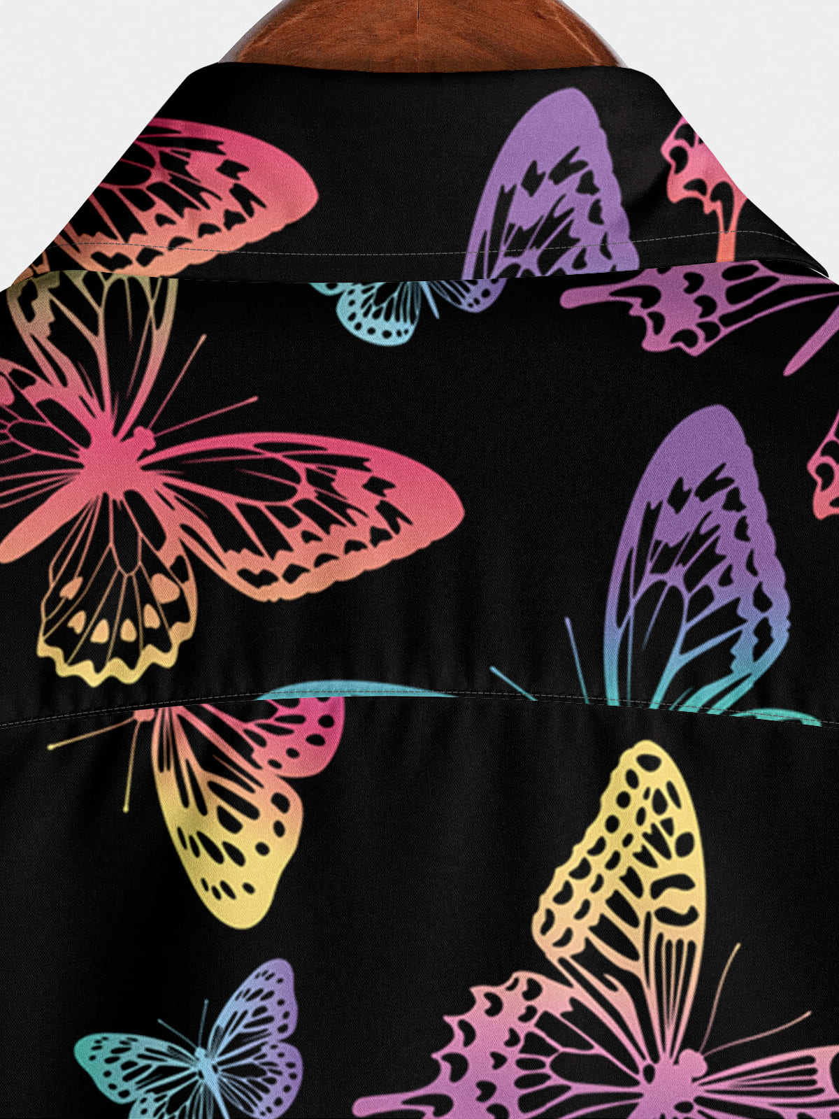 Camicia a maniche corte da uomo con stampa farfalla