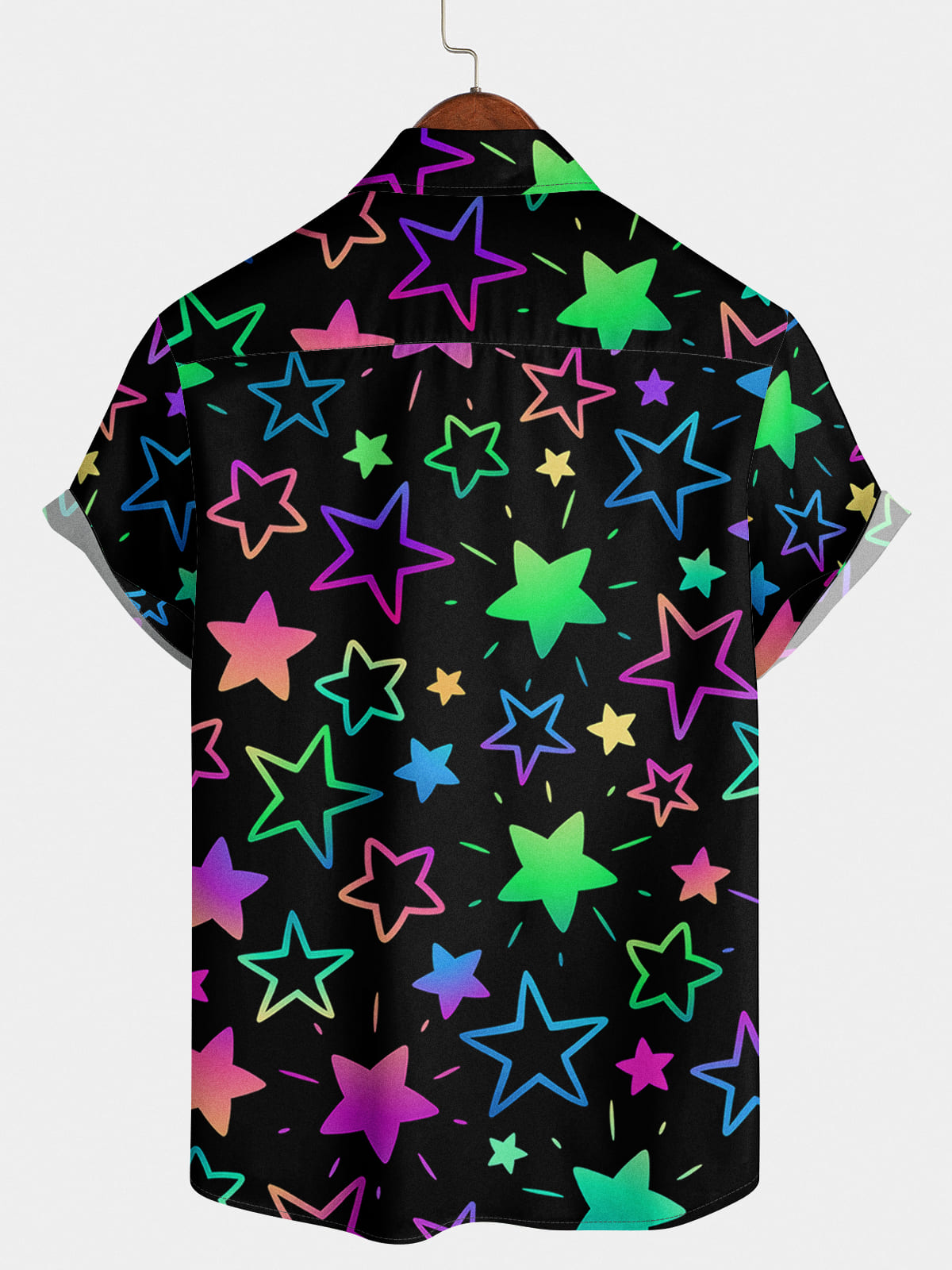 Chemise à manches courtes à imprimé étoiles pour hommes