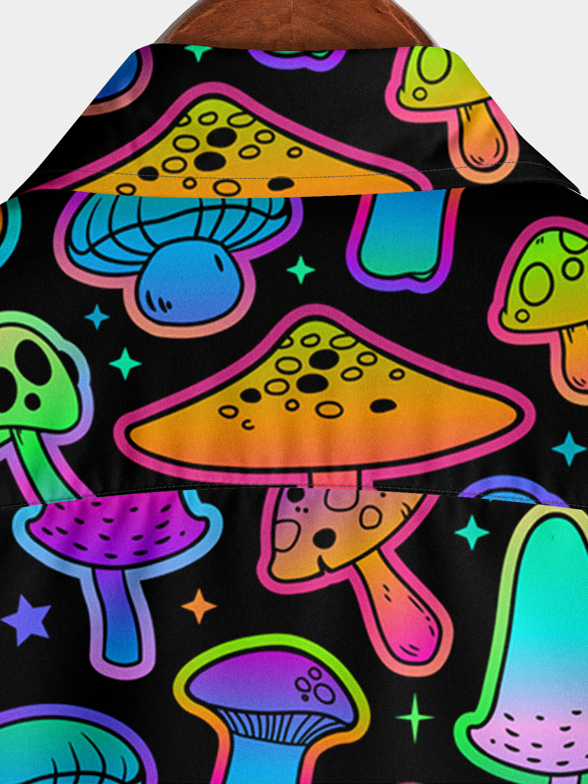 Chemise à manches courtes à imprimé champignon pour hommes