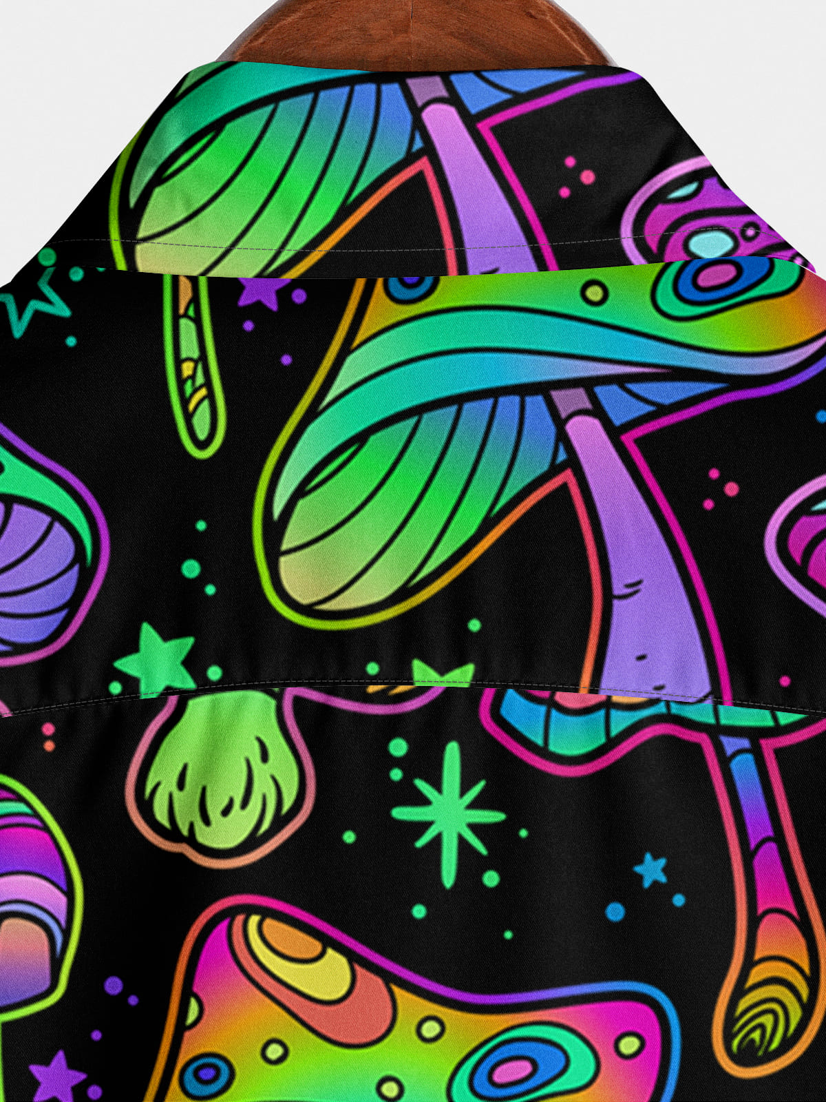 Chemise à manches courtes à imprimé champignon pour hommes