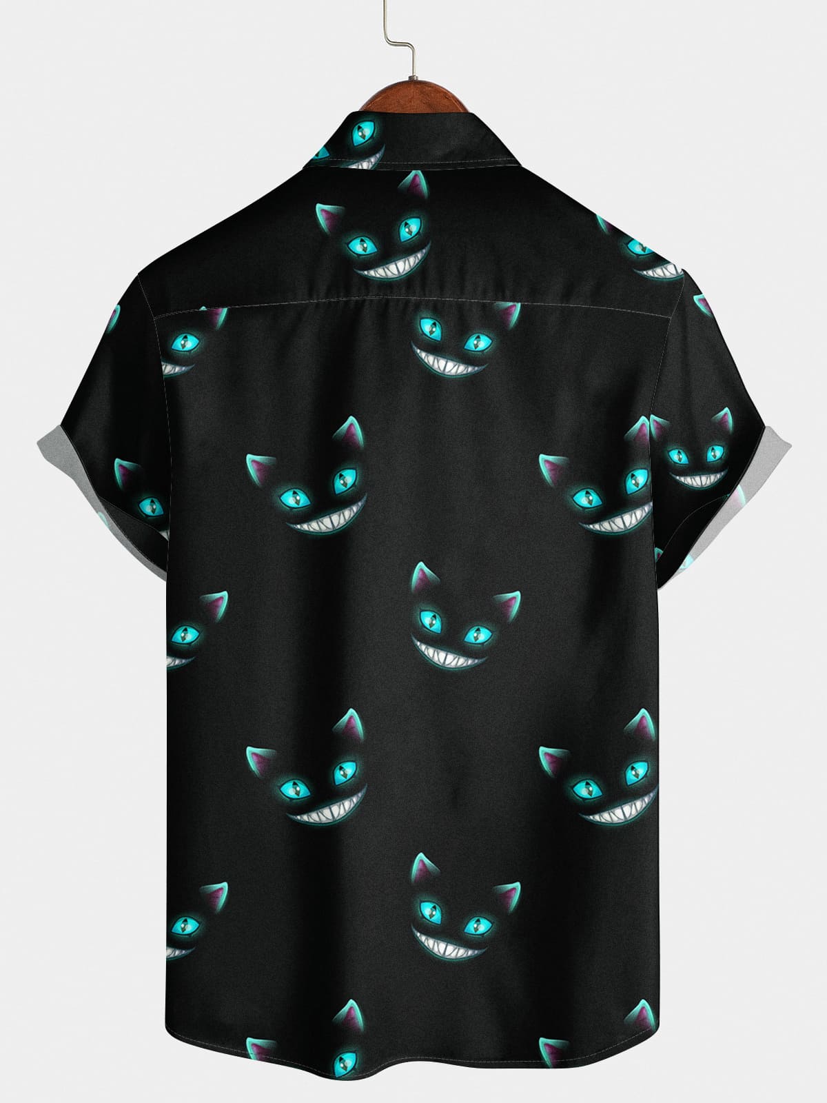 Chemise à manches courtes chat souriant pour hommes