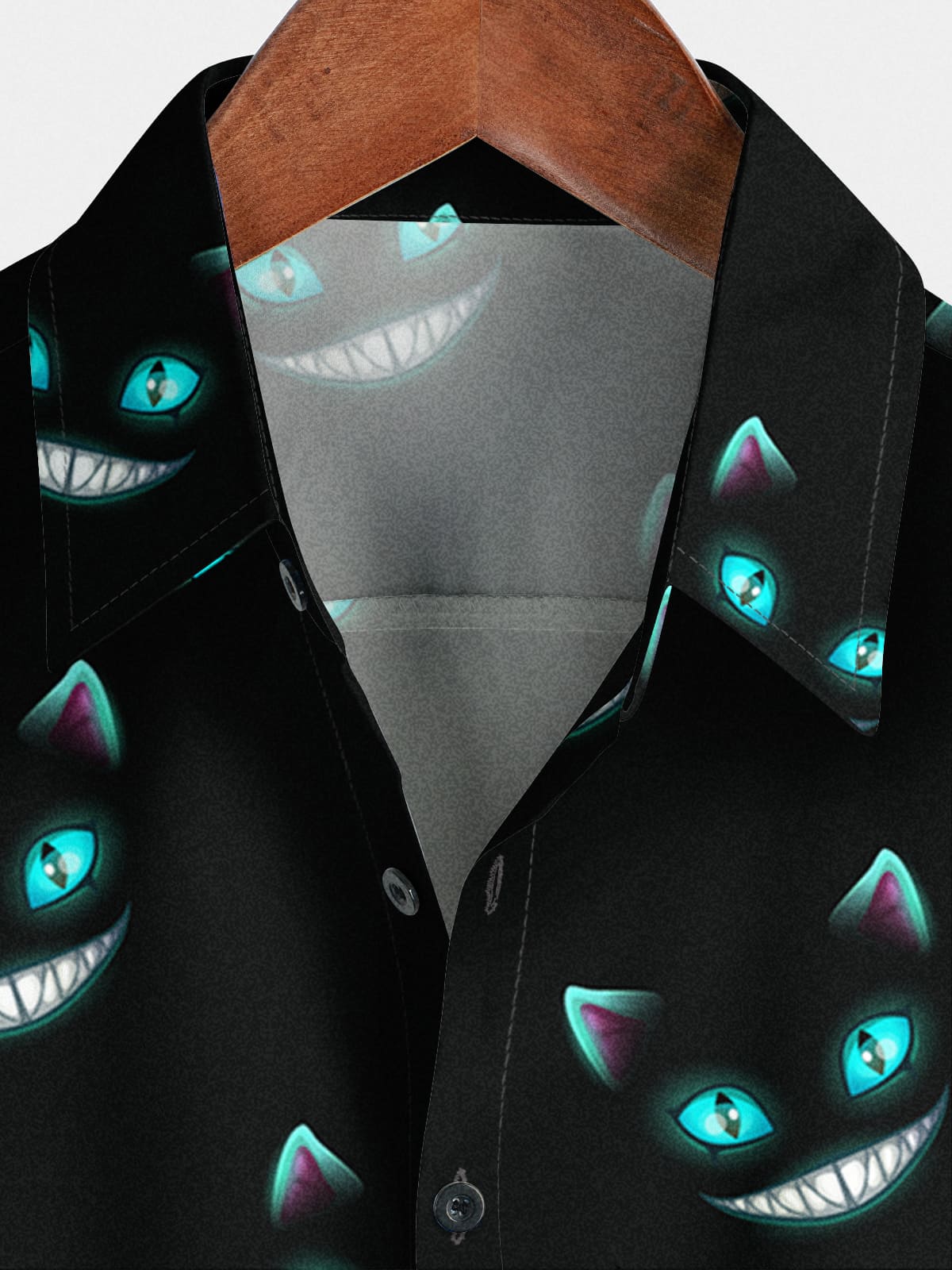 Chemise à manches courtes chat souriant pour hommes