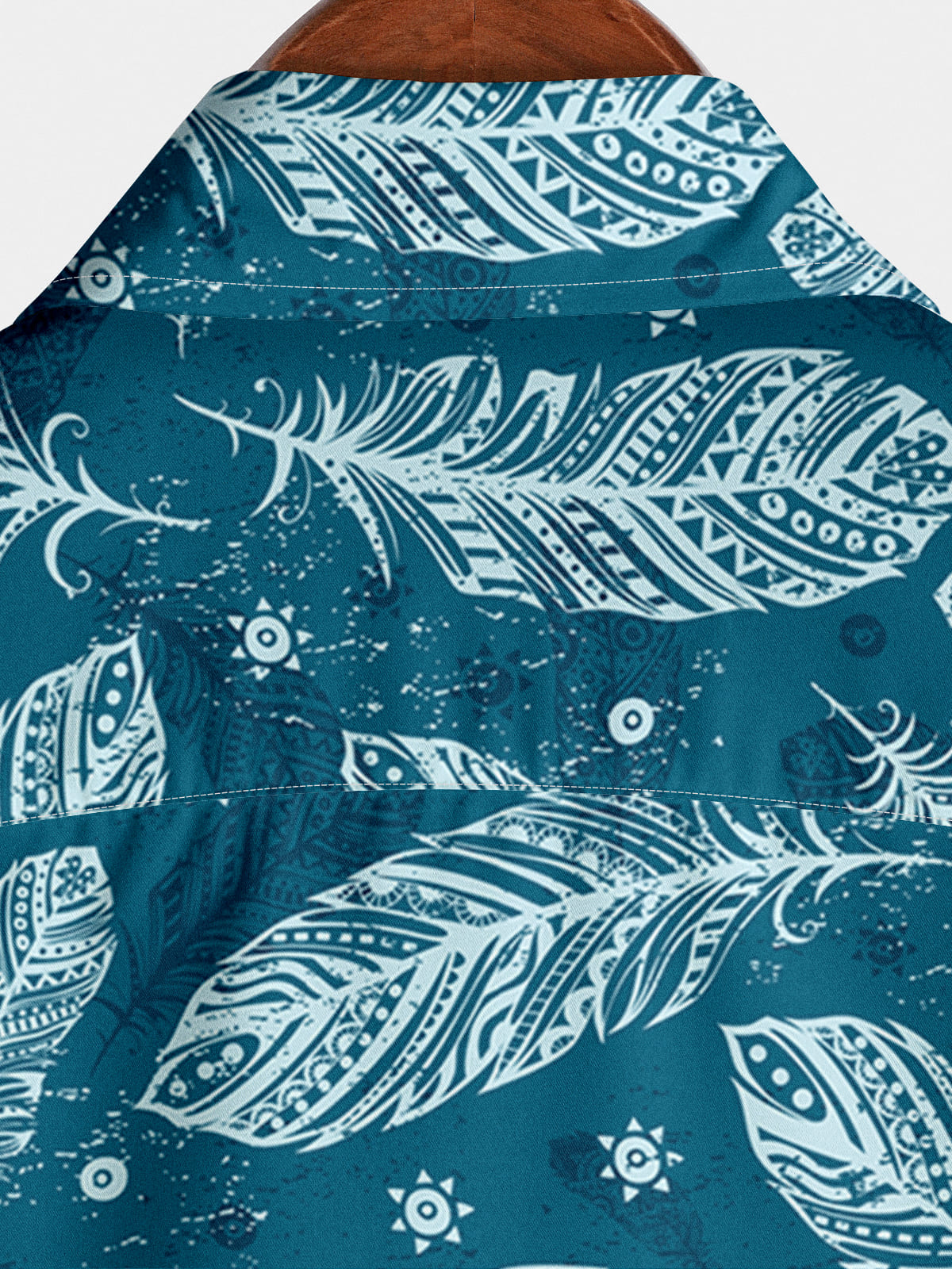 Chemise à manches courtes à imprimé plumes pour hommes