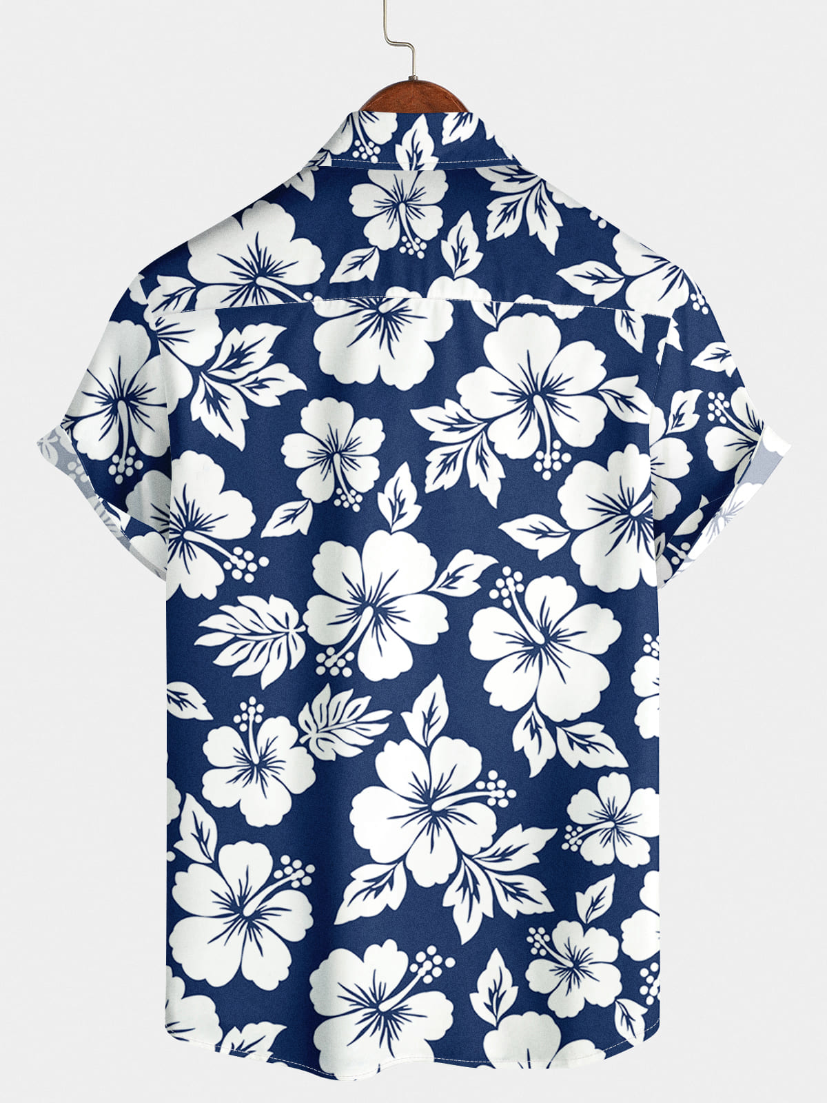 Camicia da uomo a maniche corte con stampa floreale