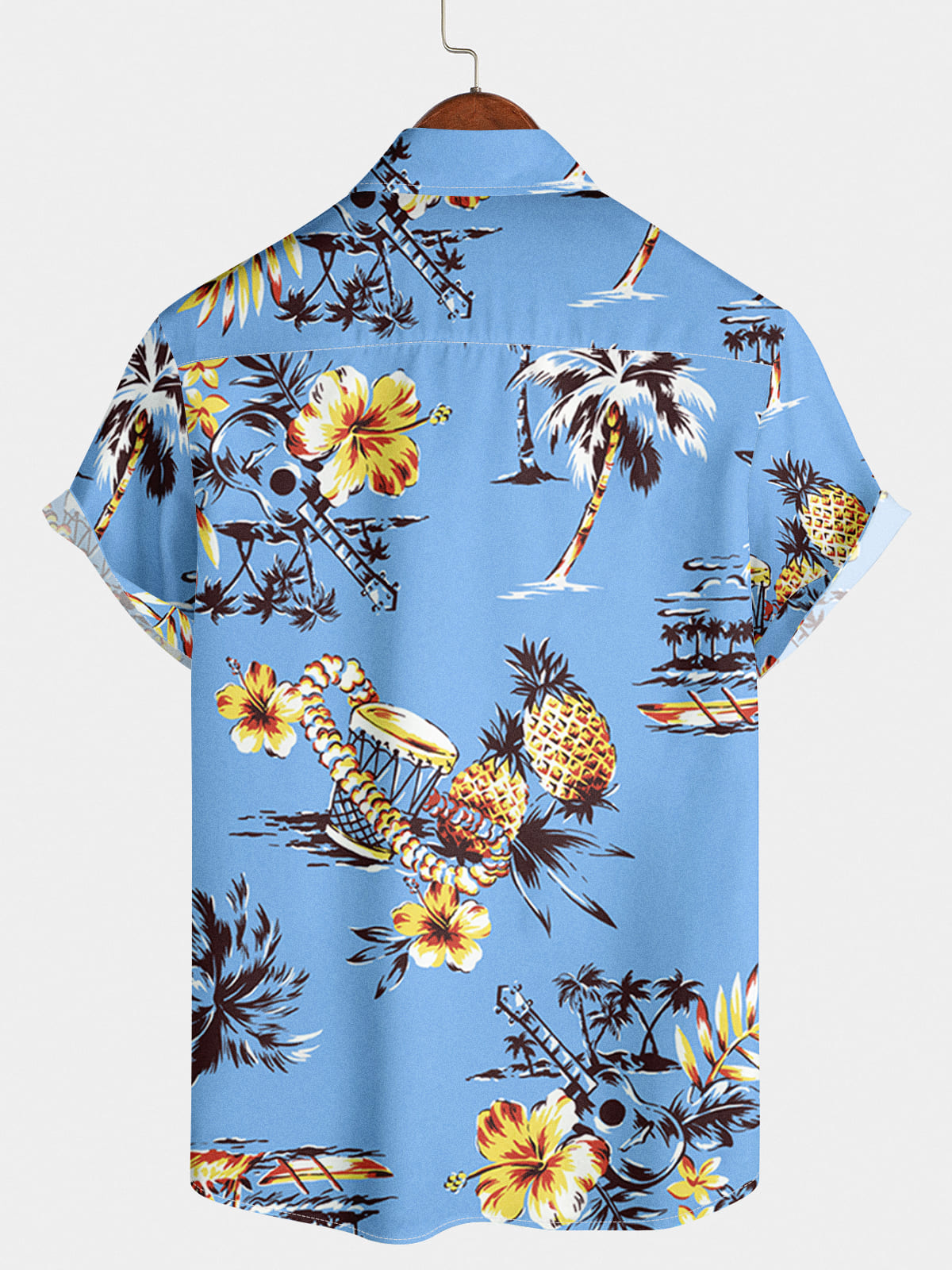 Chemise hawaïenne décontractée à manches courtes pour hommes