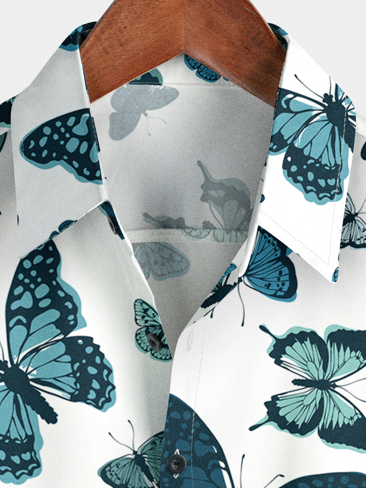 Chemise à manches courtes à imprimé papillon pour hommes