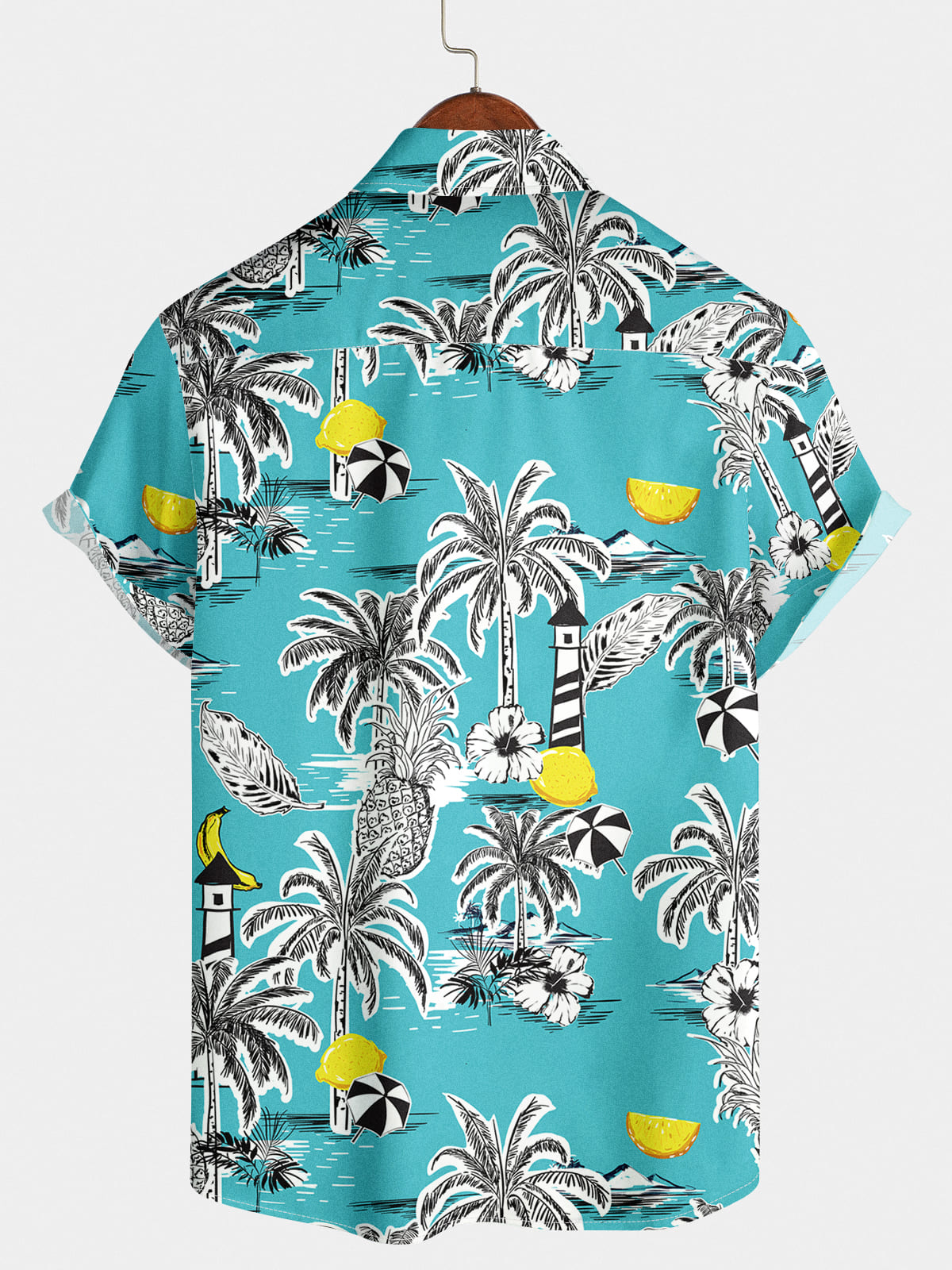 Camicia da uomo a maniche corte per vacanze floreali