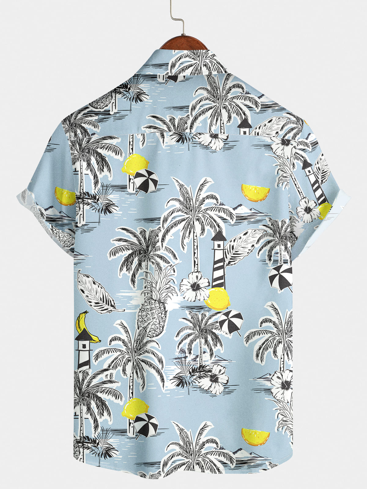 Camicia da uomo a maniche corte per vacanze floreali