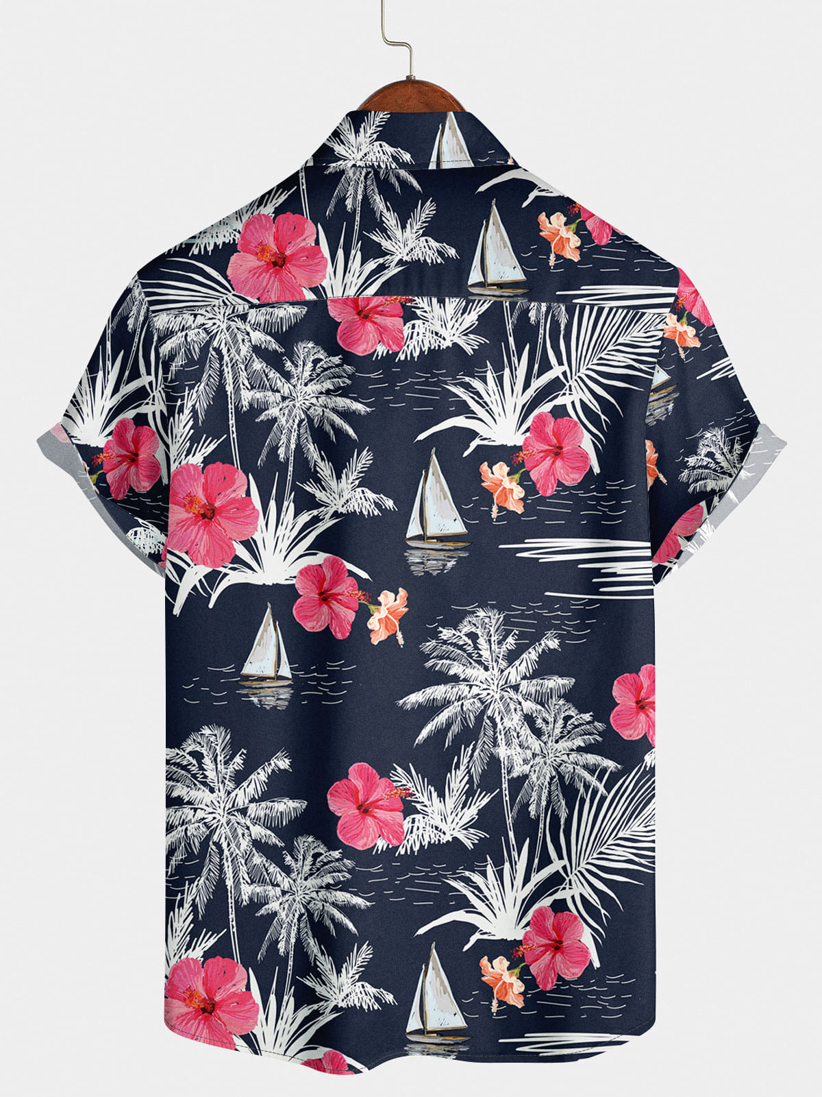 Camicia a maniche corte casual floreale da uomo