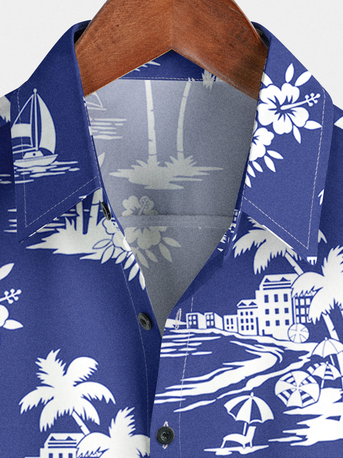 Chemise à manches courtes à imprimé de plage pour hommes