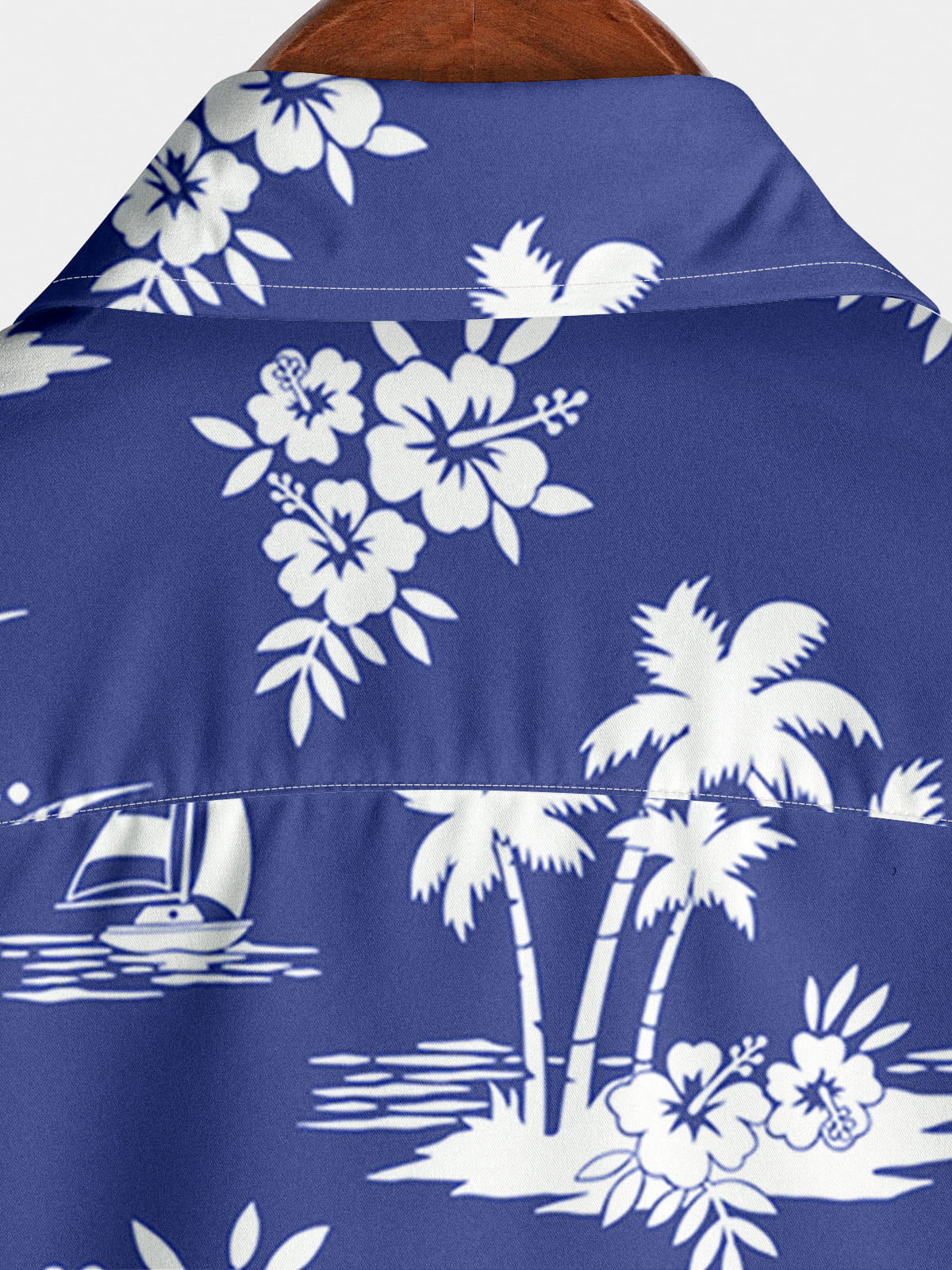 Chemise à manches courtes à imprimé de plage pour hommes