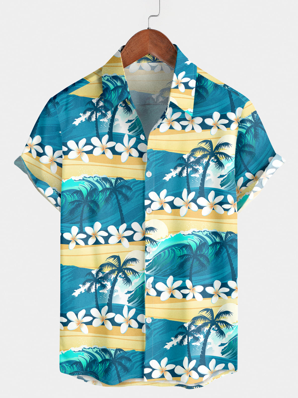 Camicia a maniche corte hawaiana floreale da uomo