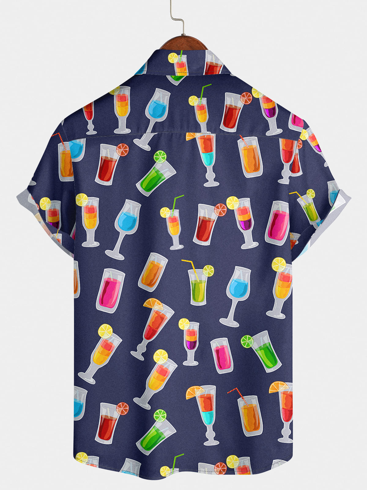 Chemise à manches courtes à imprimé gobelet pour hommes