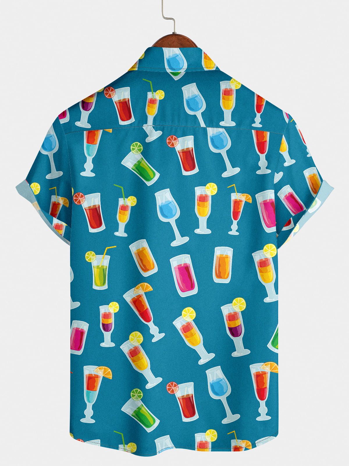 Chemise à manches courtes à imprimé gobelet pour hommes