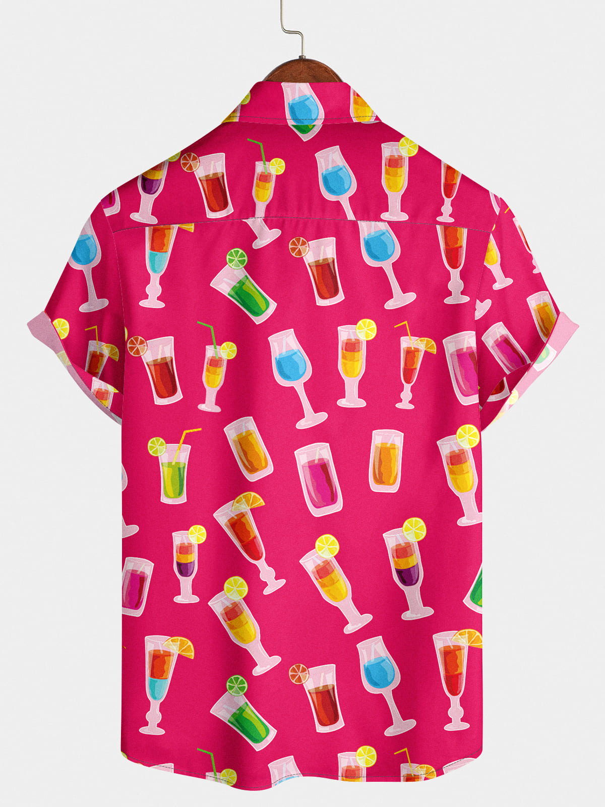 Chemise à manches courtes à imprimé gobelet pour hommes