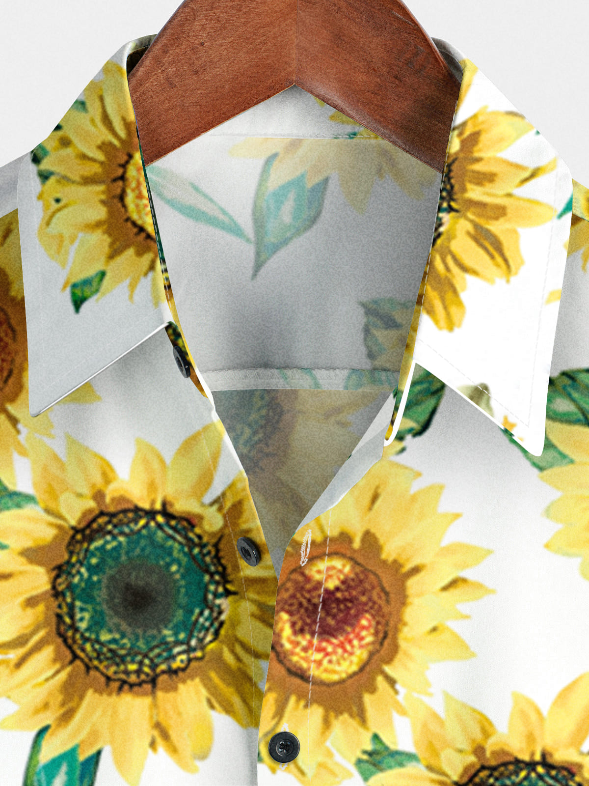 Camicia a maniche corte da uomo con stampa girasole