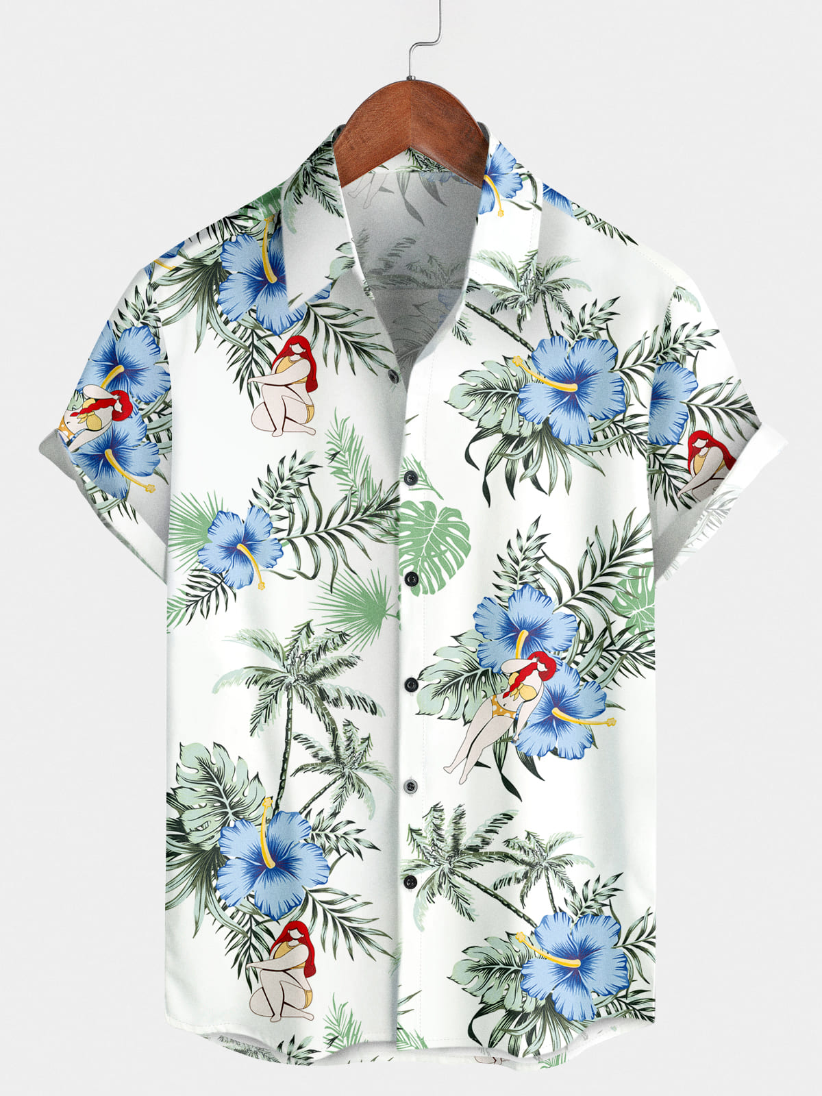 Chemise à manches courtes à fleurs pour hommes
