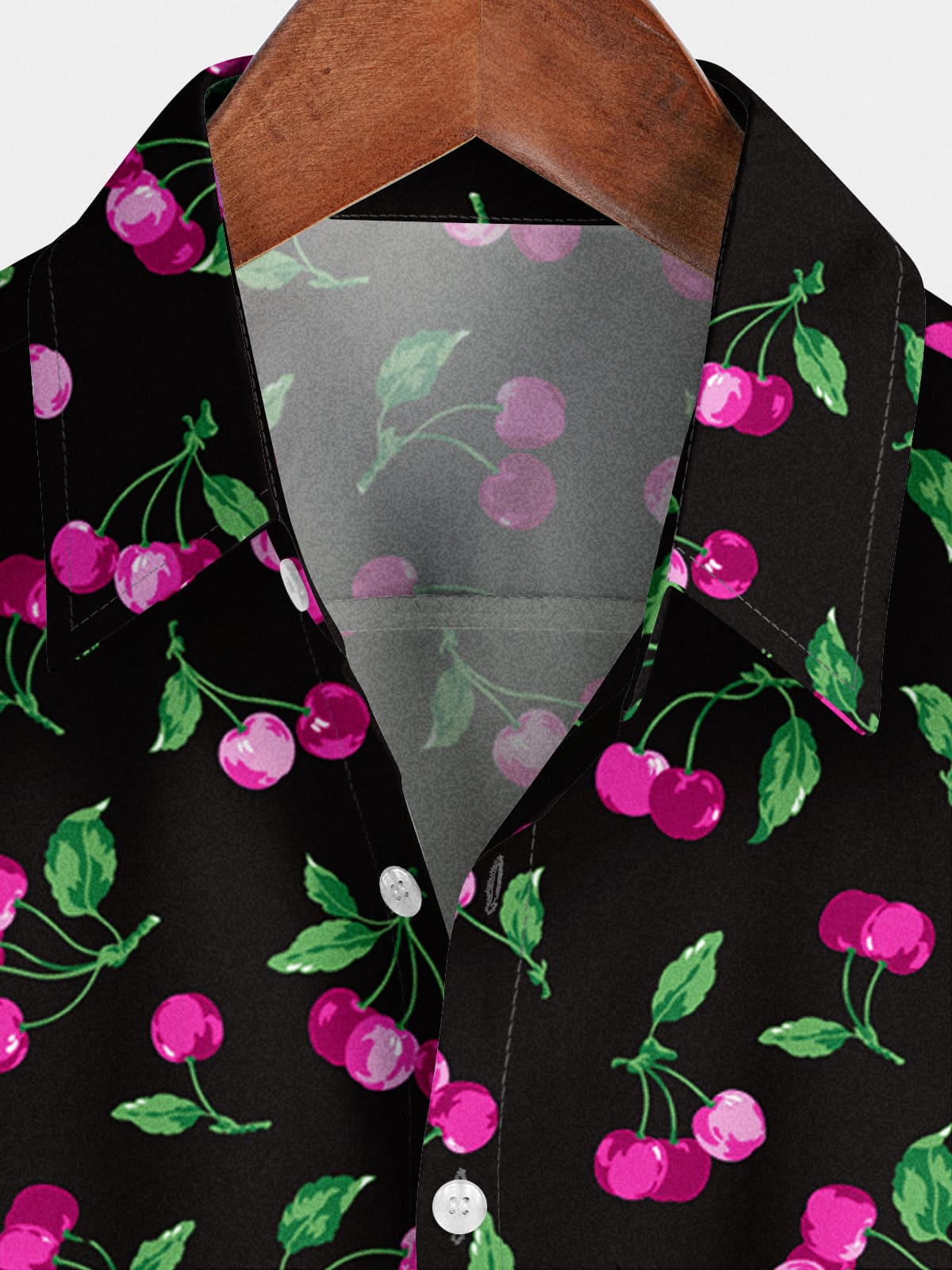 Camicia a maniche corte da uomo con stampa di ciliegie