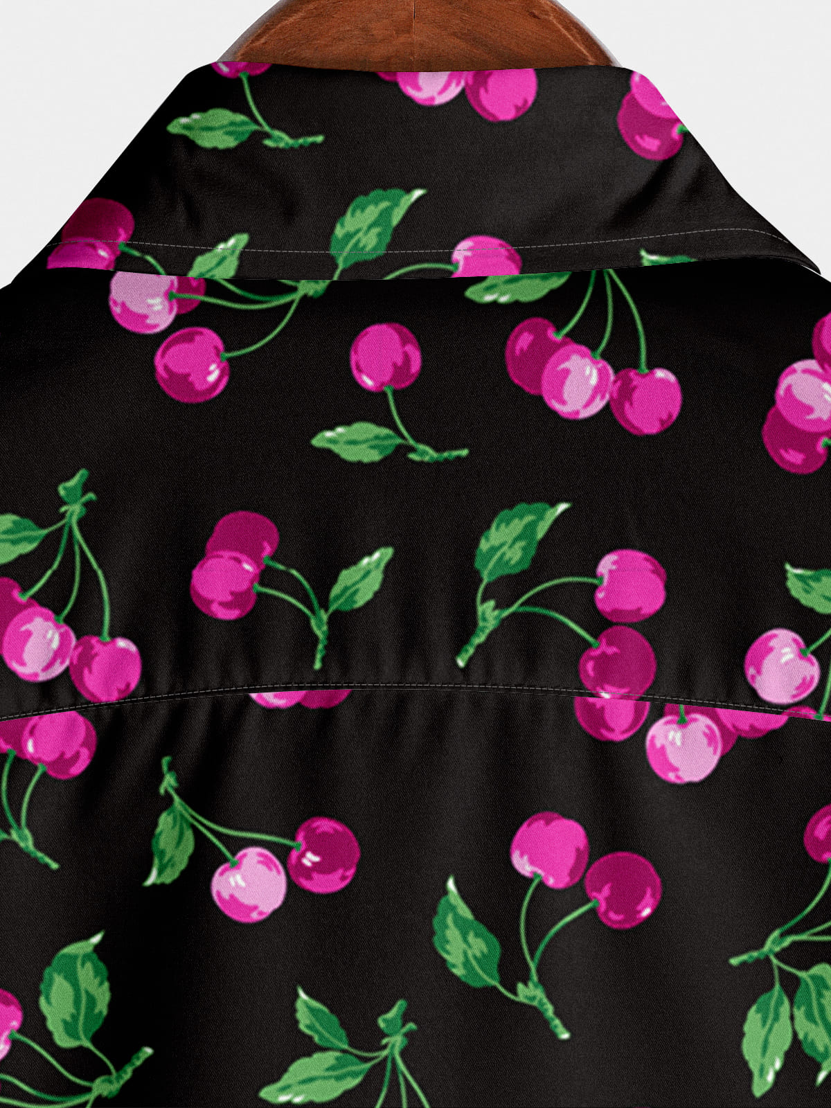 Camicia a maniche corte da uomo con stampa di ciliegie