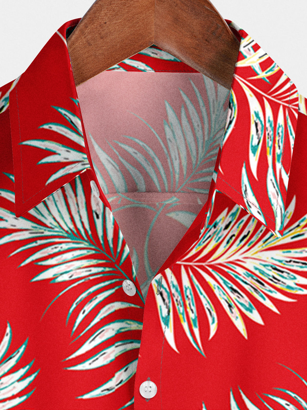 Chemise à manches courtes à imprimé feuilles pour hommes
