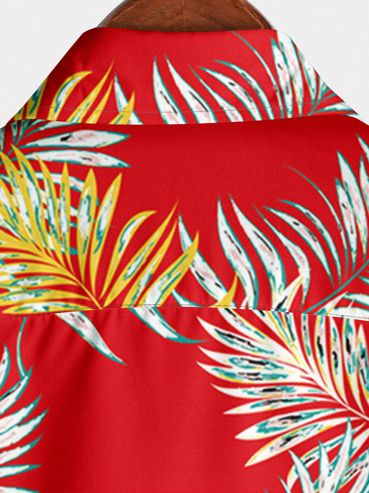 Chemise à manches courtes à imprimé feuilles pour hommes