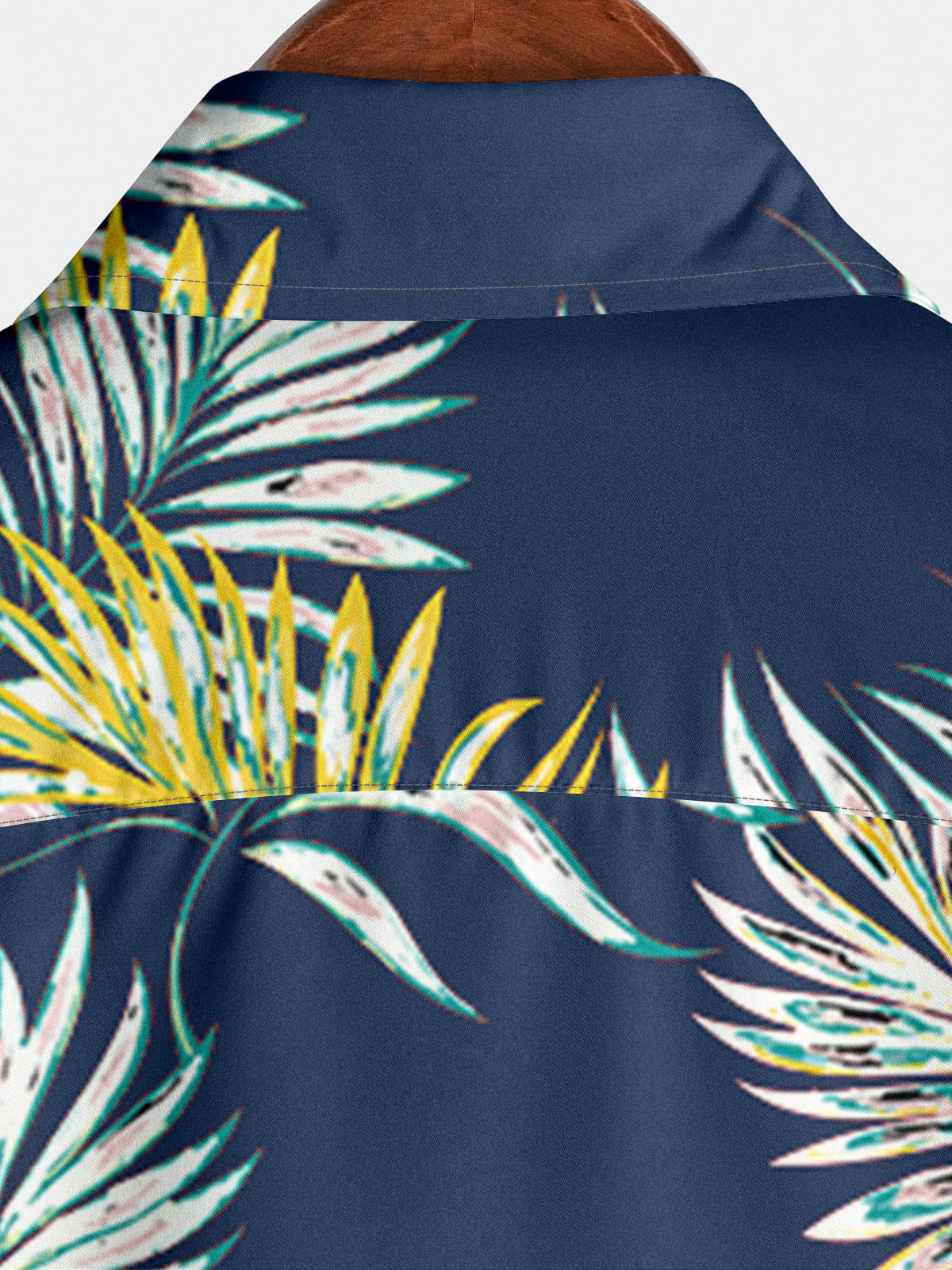Chemise à manches courtes à imprimé feuilles pour hommes