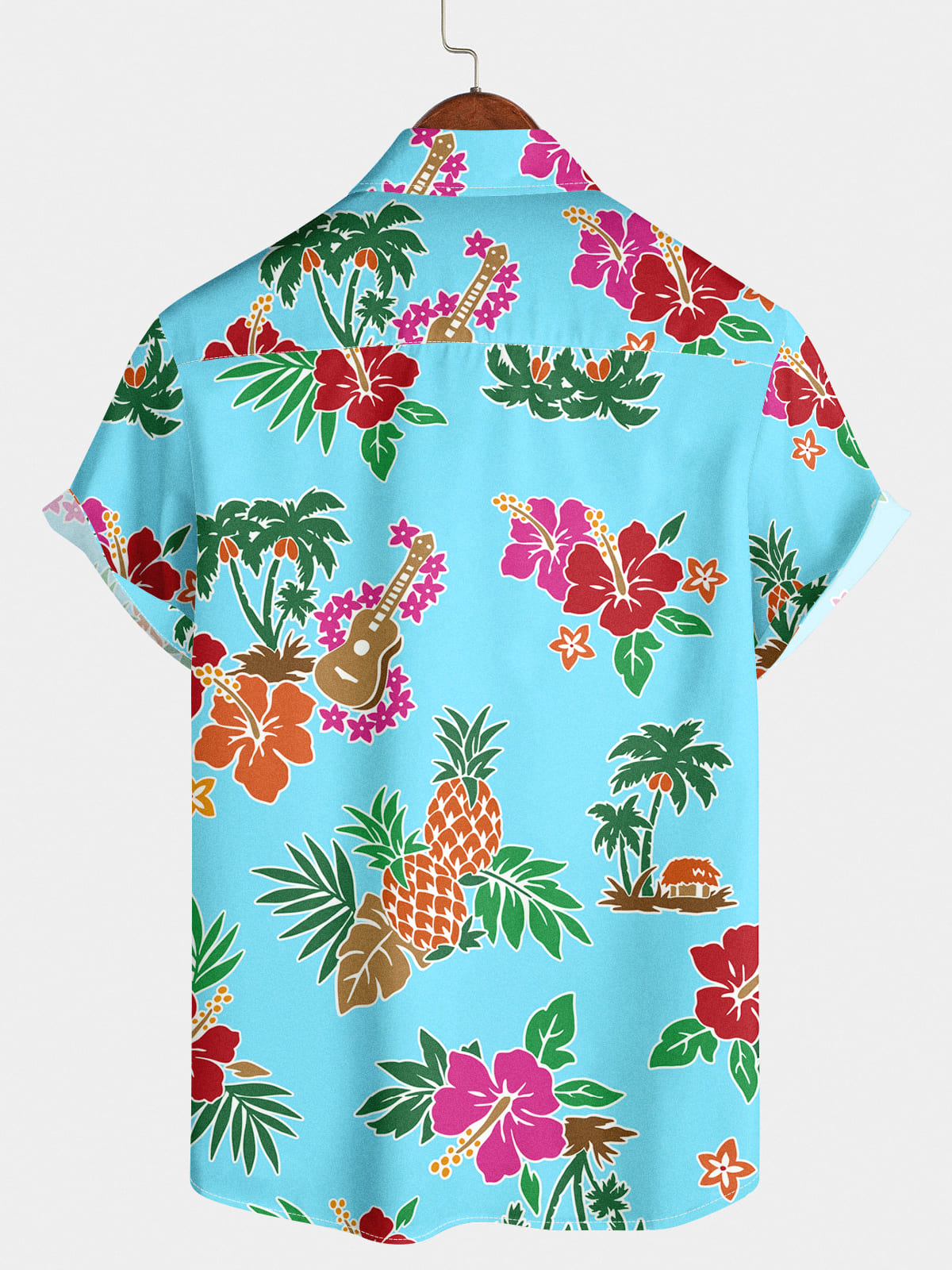 Chemise à manches courtes hawaïenne à fleurs pour hommes