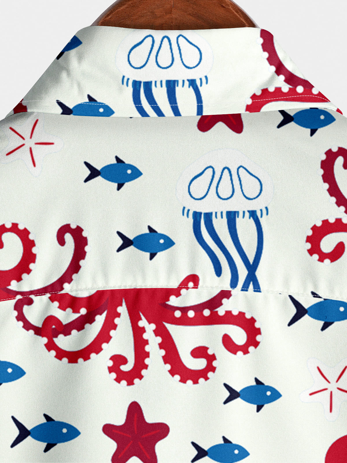 Chemise à manches courtes à imprimé pieuvre pour hommes