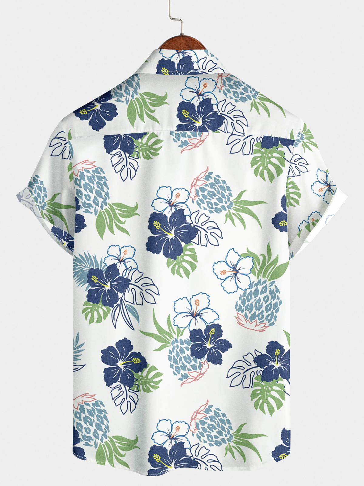 Camicia da uomo a maniche corte con stampa floreale