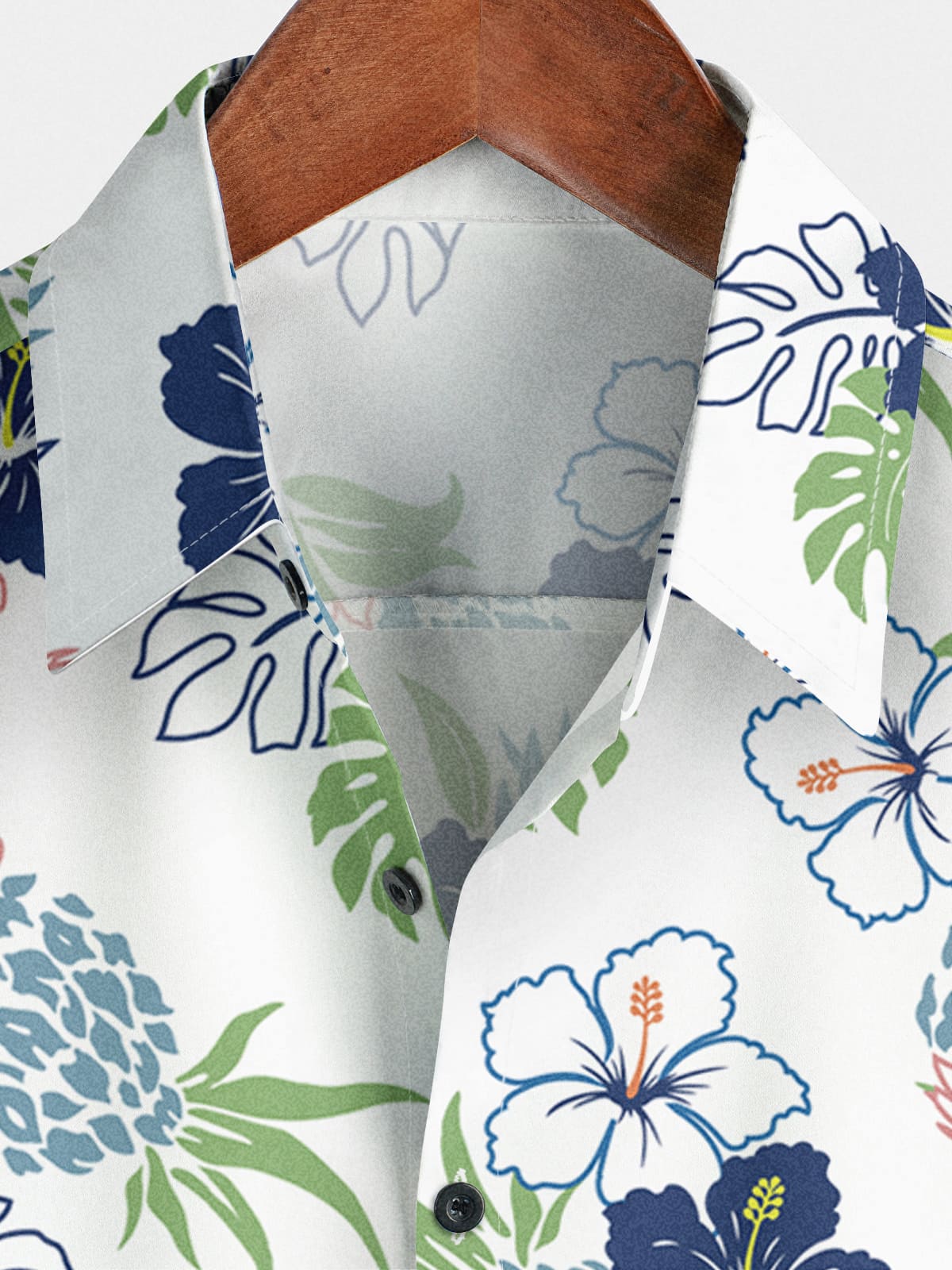Camicia da uomo a maniche corte con stampa floreale