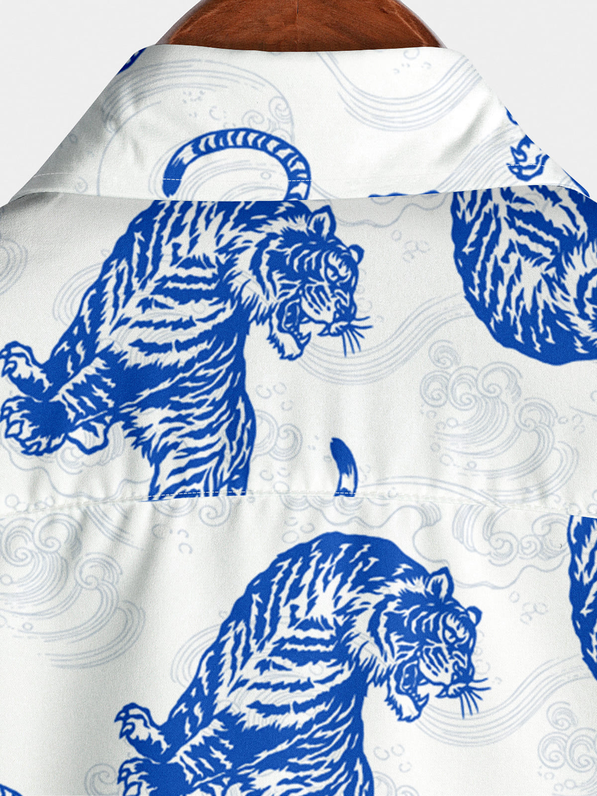 Chemise à manches courtes à imprimé tigre pour hommes