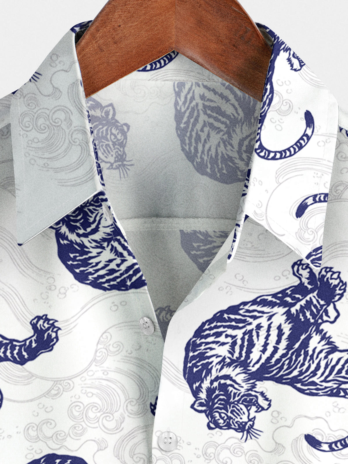 Chemise à manches courtes à imprimé tigre pour hommes