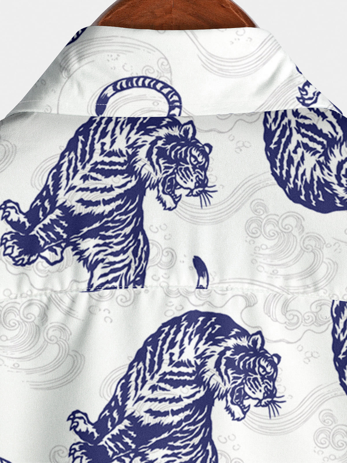 Chemise à manches courtes à imprimé tigre pour hommes
