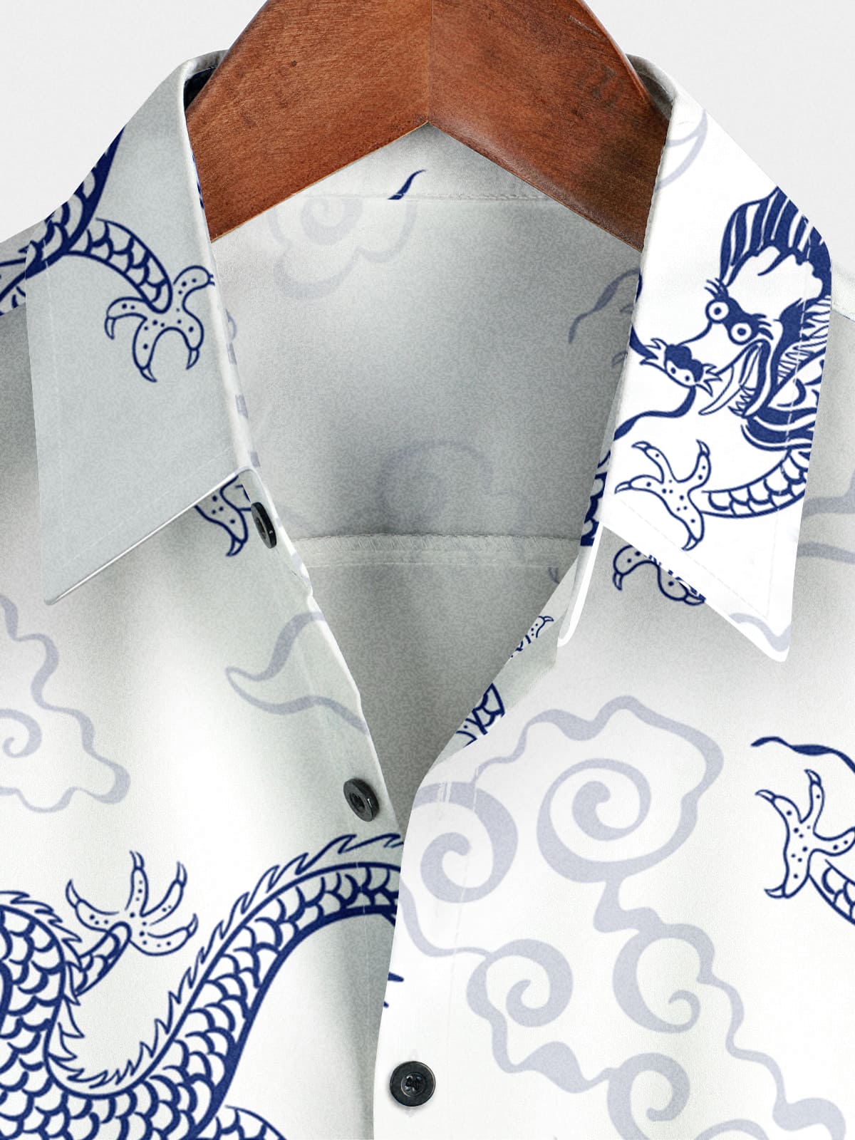 Chemise à manches courtes à imprimé dragon pour hommes