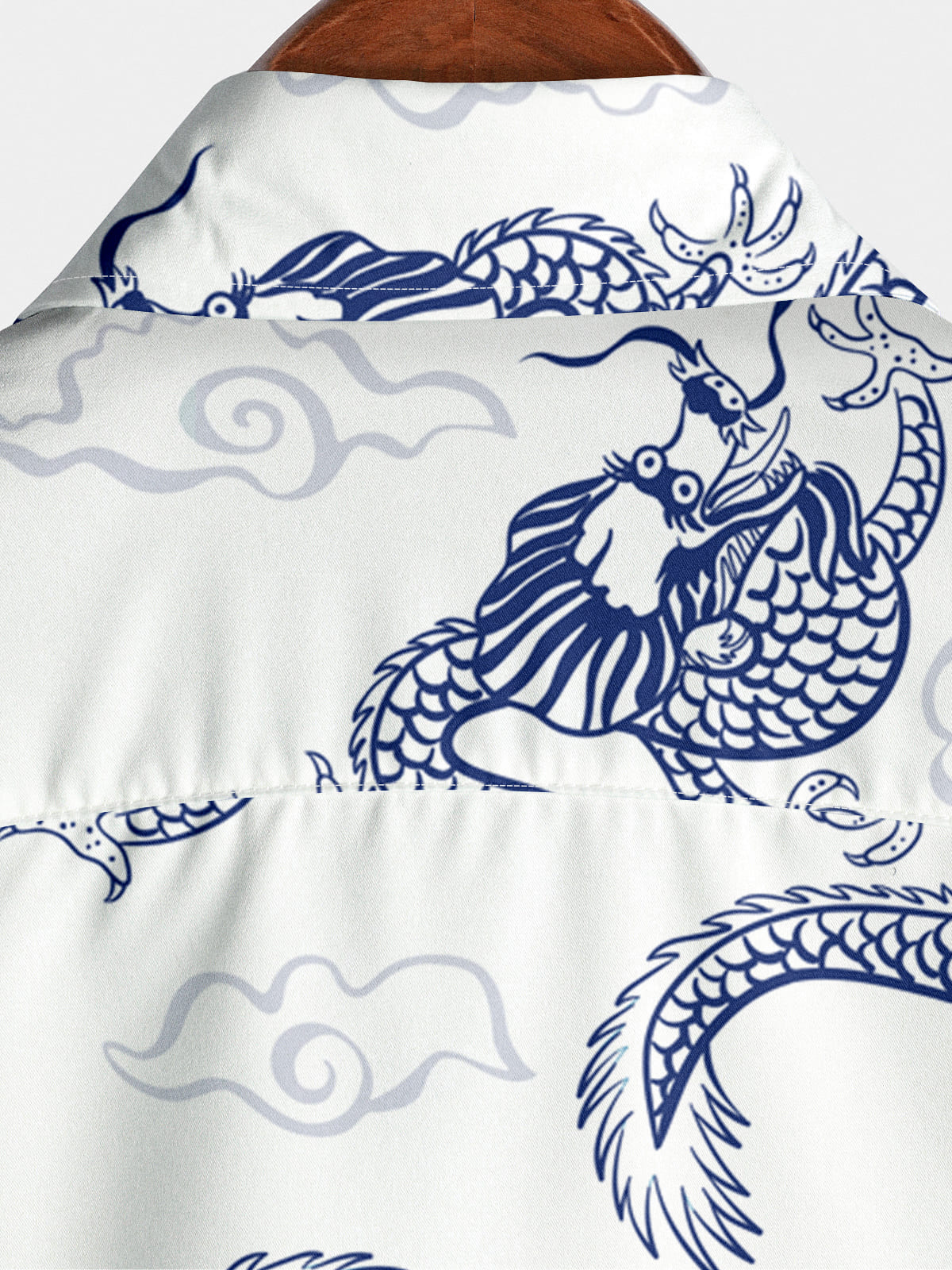 Chemise à manches courtes à imprimé dragon pour hommes