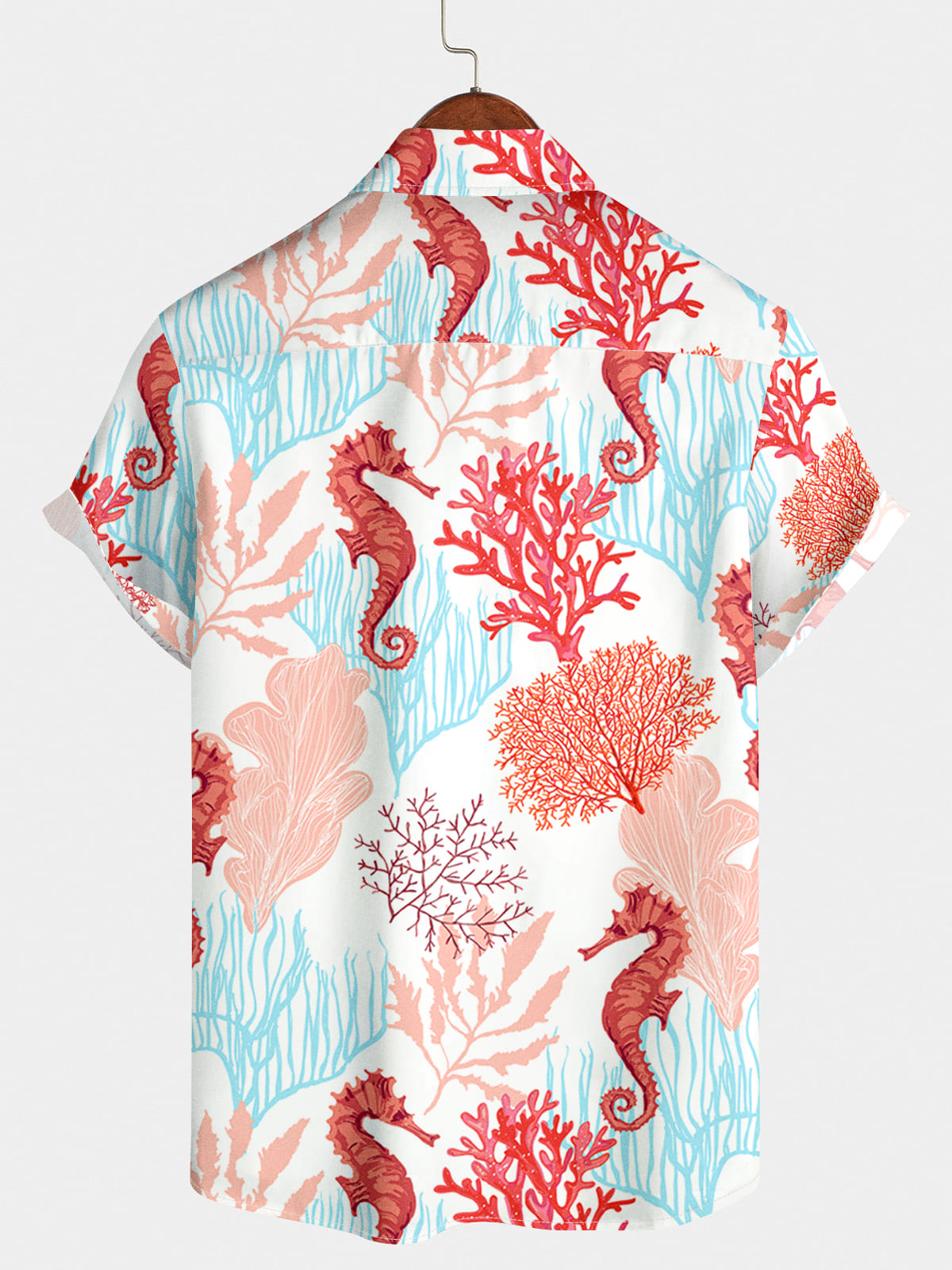Chemise À Manches Courtes Imprimé Corail Pour Homme