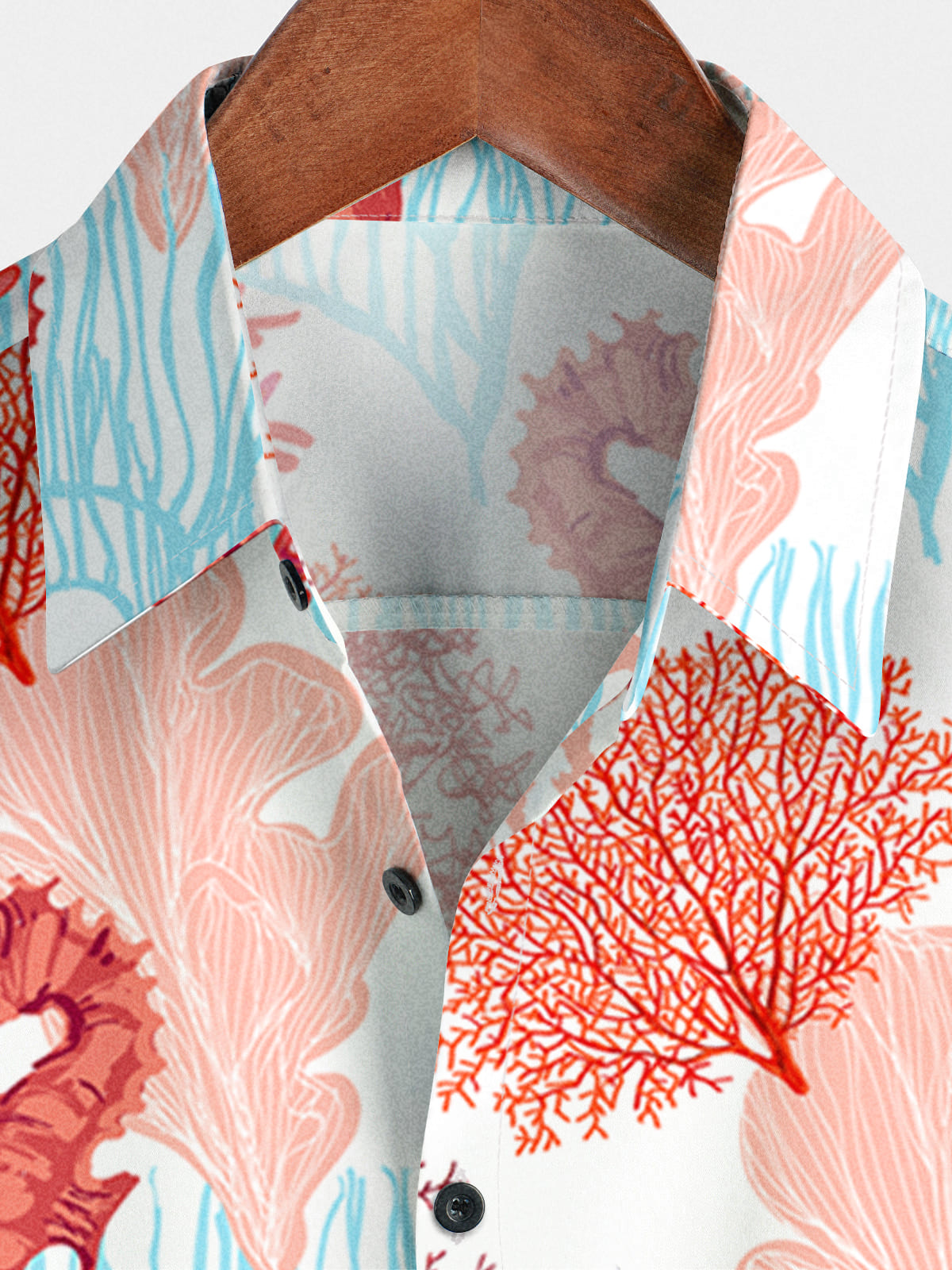 Chemise À Manches Courtes Imprimé Corail Pour Homme