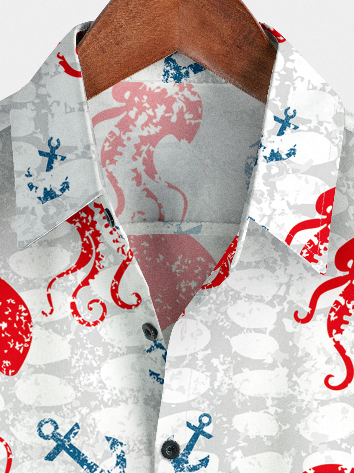 Chemise à manches courtes à imprimé pieuvre pour hommes