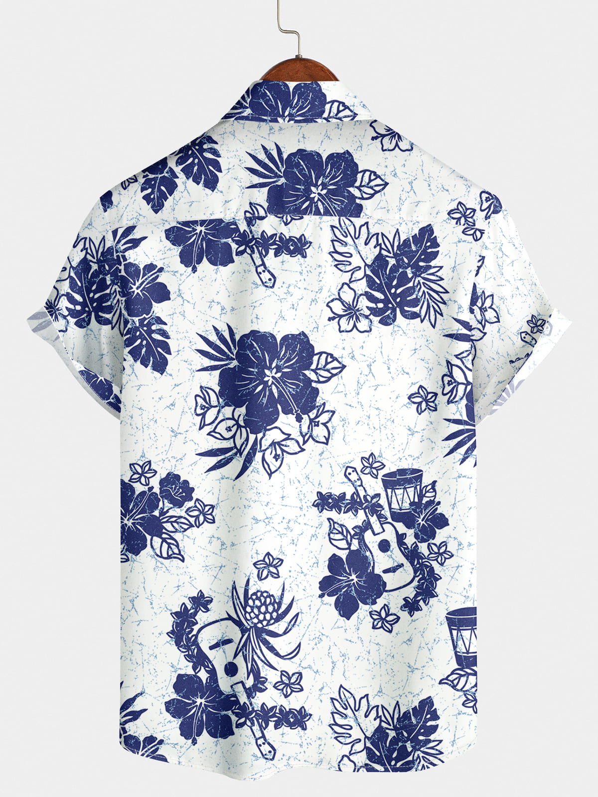 Camicia a maniche corte casual floreale da uomo