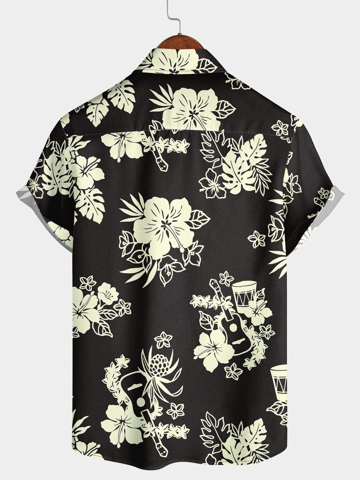 Camicia a maniche corte casual floreale da uomo